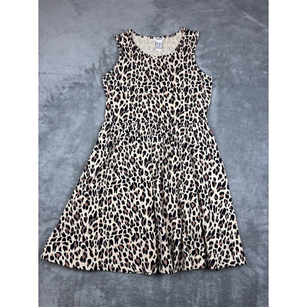 Forever 21 Girls 13/14 Leopard Print Sleeveless Fit & Flare Skater Dress